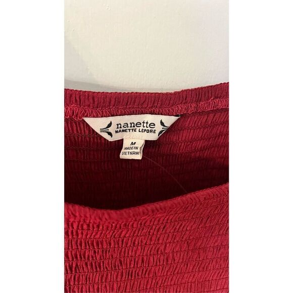 Nanette Lepore Burgundy Gauze Tank Crop Top Womens SZ  M New - Picture 4 of 11